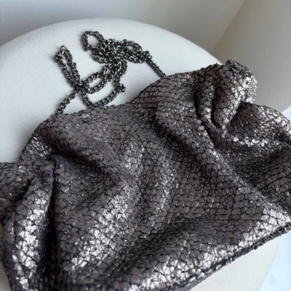 Anthropologie Bronze Clutch Bag with Optional Chain Shoulder Strap - Picture 2 of 3